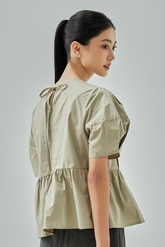 Willow Pleated Peplum Top